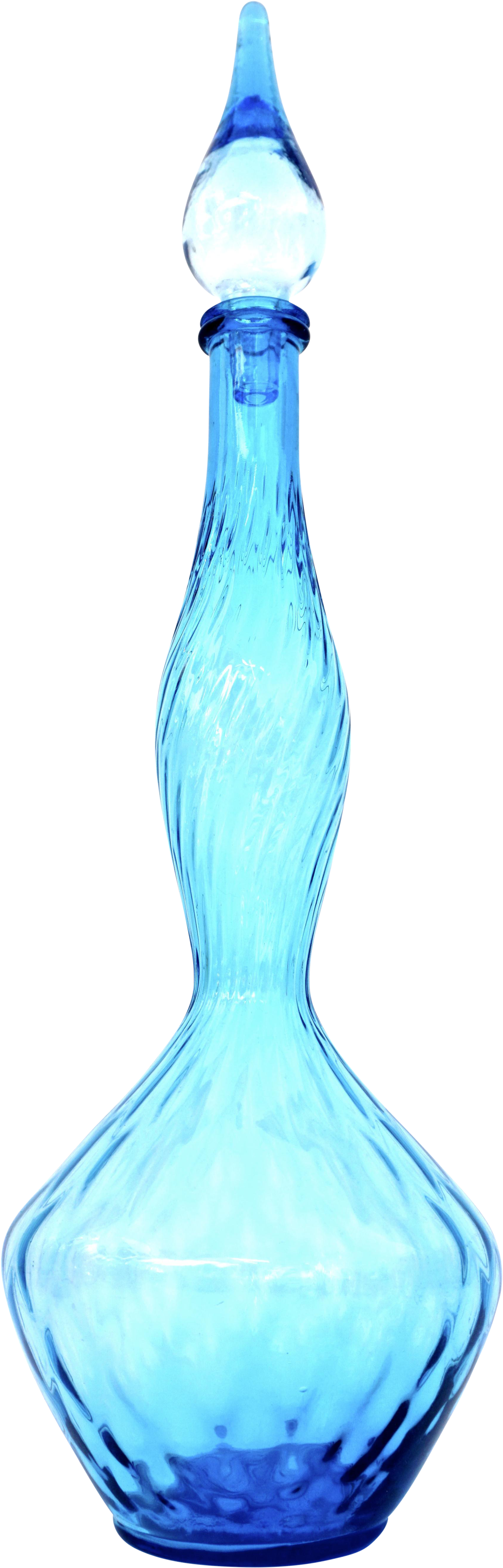 M#century Modern Italian Blue Glass Genie Bottle Decanter - Glass Bottle (1888x5888), Png Download