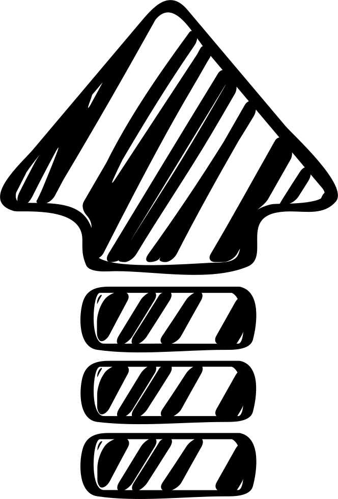 Up Arrow Sketch - Arrow Sketch Png (664x980), Png Download