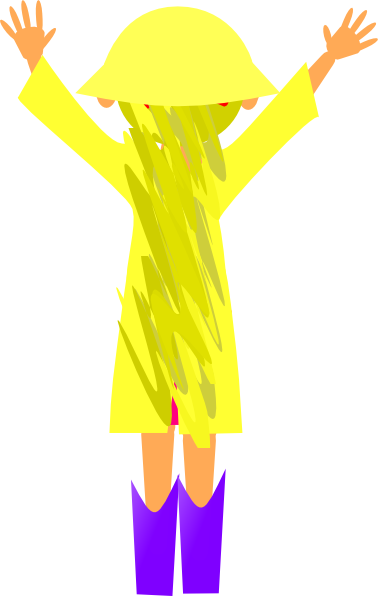 How To Set Use Little Girl In The Rain Clipart - Girl In Rainwear Clipart (378x596), Png Download