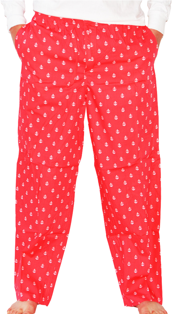 Summerties Unisex Anchor Cotton Pajama Bottom Pants - Anchor Pj Bottoms - Port (coral Red) - Xs (1000x1000), Png Download