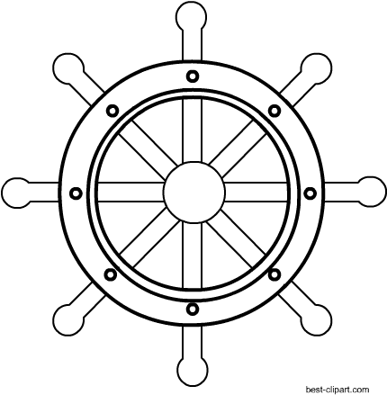 Free Black And White Nautical Clip Art - Illustration (450x450), Png Download