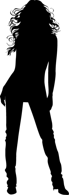 Silueta De Una Mujer De - Sombras De Mujeres Png (271x757), Png Download