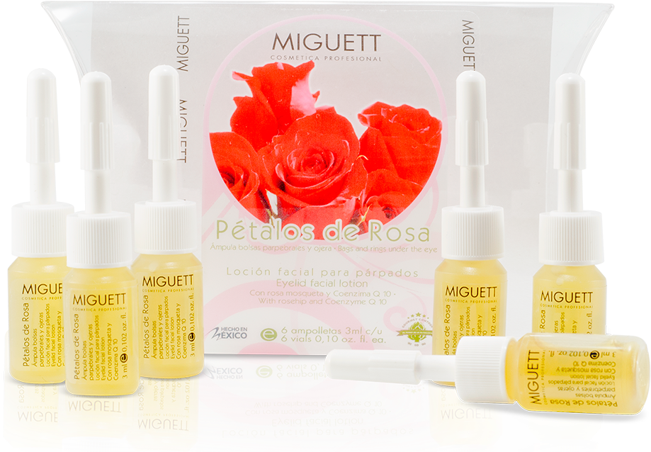 Ámpulas Pétalos De Rosa Para Bolsas Palpebrales Y Ojeras - Cosmetics International Miguett (1000x1000), Png Download