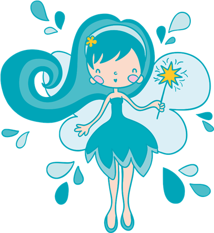 Vinilo Infantil Hada Azul Con Varita Mágica Y Burbujas - Fairy Wizard Cartoon (470x470), Png Download