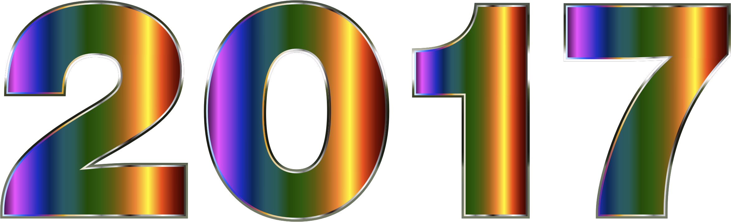 Clip Black And White Stock 2017 Clipart - 2017 Png No Background (2346x714), Png Download