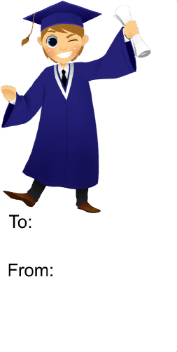 Graduation Boy Winking Gift Tag Gift Tag - Analog Definition Computer Science (286x501), Png Download