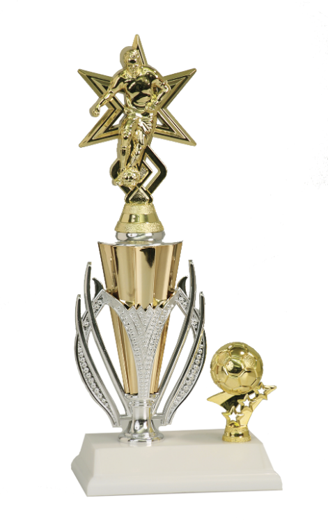 Sport Star Male Soccer Trophy - Trophy (471x750), Png Download