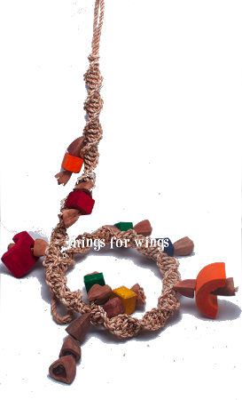 Natural Woven Grass Helix Hanging Rope Perch From Things - Bead (273x450), Png Download