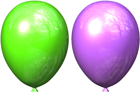 Stickers For Kids - Green And Purple Balloons (490x328), Png Download