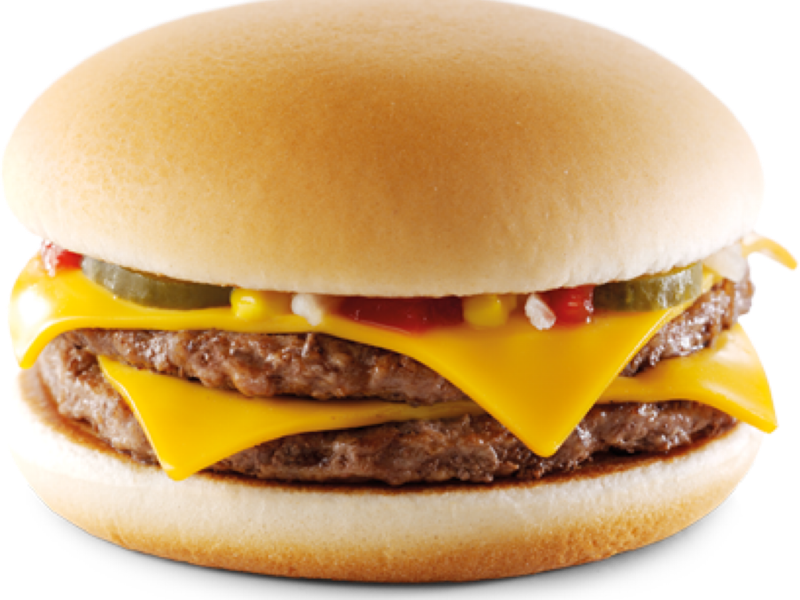 Double Cheeseburger - Double Cheese Burger Mcd (409x318), Png Download