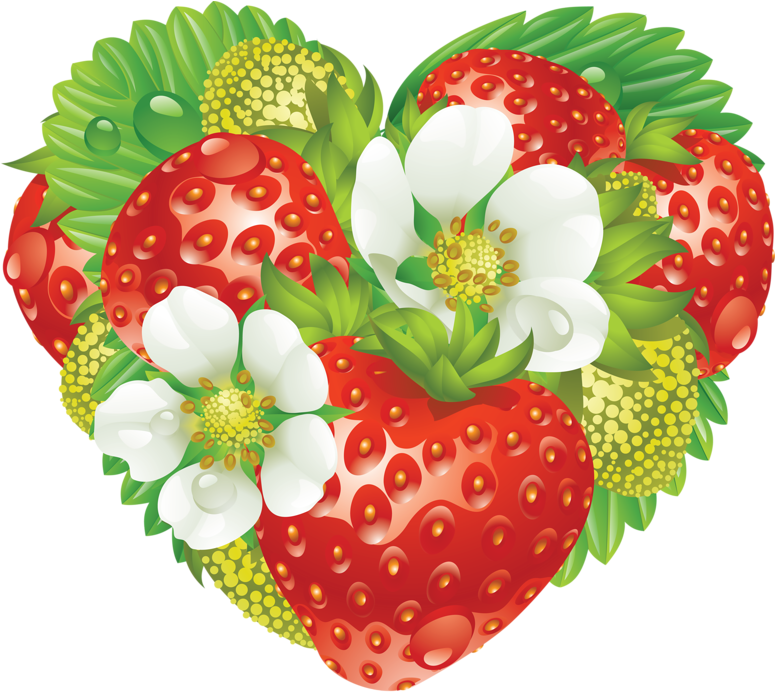 Фото, Автор Ya - Strawberry Heart Png Clipart (800x700), Png Download