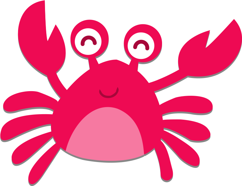 Crab Cartoon Sticker Clip Art Transprent Png - Pink Crab Cartoon (800x800), Png Download