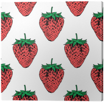 Strawberry Vector Pattern Background Canvas Print • - Strawberry (400x400), Png Download