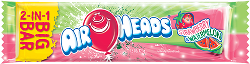 Airheads Strawberry & Watermelon 2 In 1 Big Bar - Airheads 2 In 1 Big Bar (500x500), Png Download