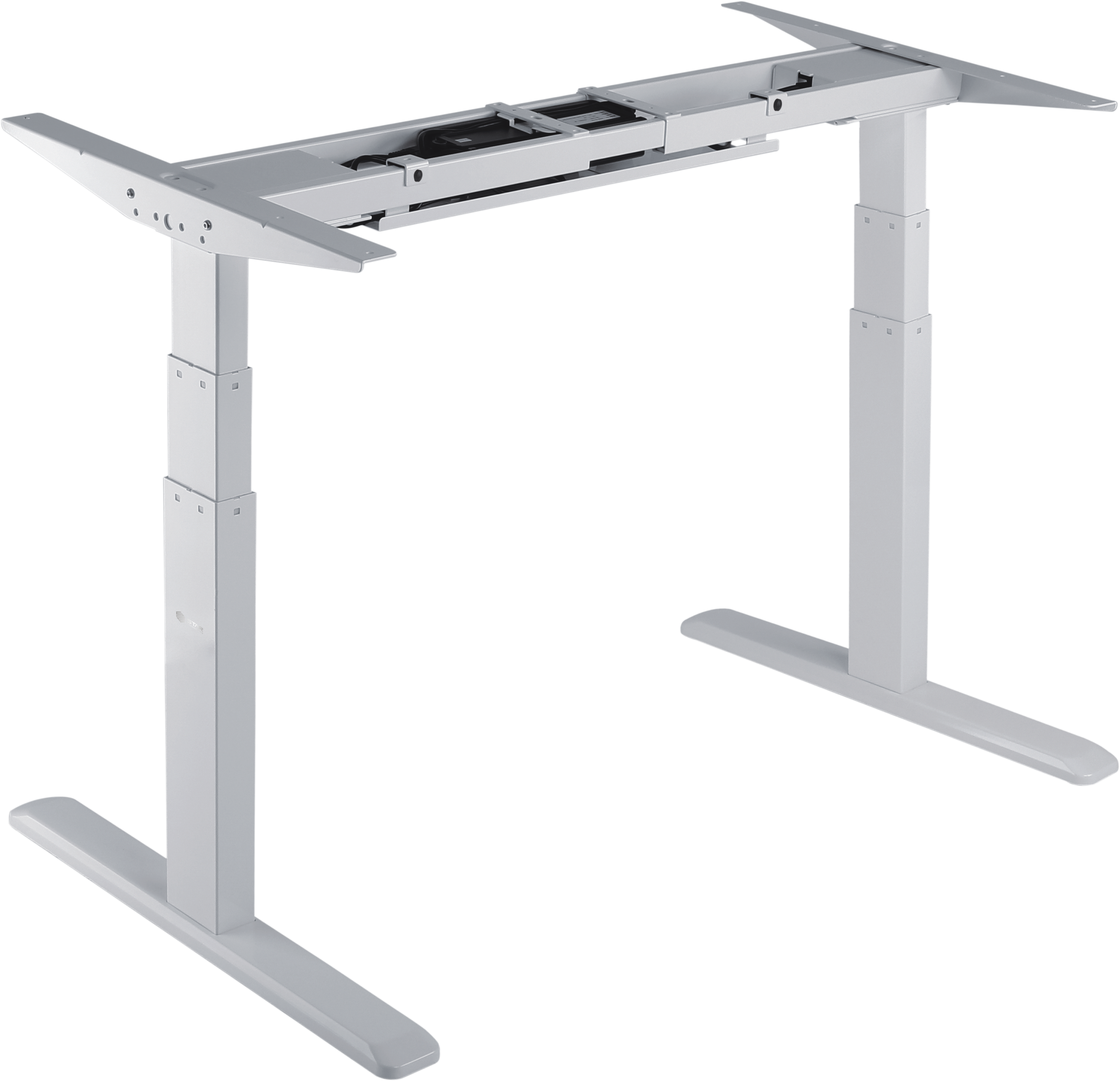3 Stage Dual Motor Electric Sit-stand Desk Frame - Desk (2588x2499), Png Download