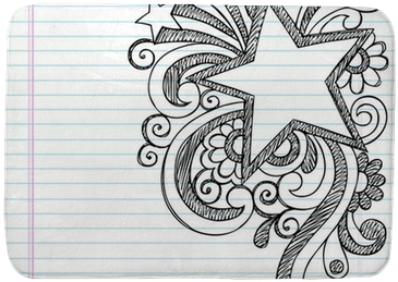 Star Frame Border Sketchy Back To School Doodles Bath - Border Designs For Project (400x400), Png Download