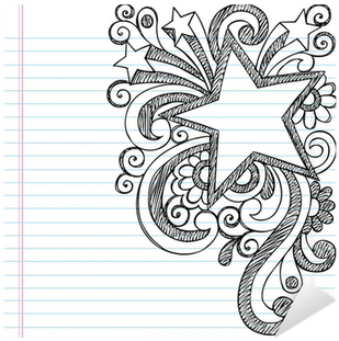 Star Frame Border Sketchy Back To School Doodles Sticker - Border Designs For Project (400x400), Png Download