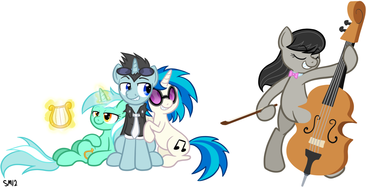 Dj Clipart Neon Light - Vinyl Scratch X Neon Lights X Octavia (1280x660), Png Download