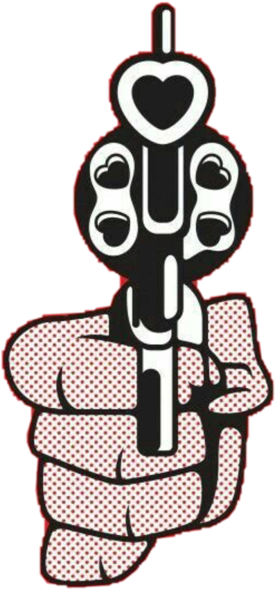 Comic Hand Weapon Cupido Art Shot Lovefreetoedit - Firearm (1024x1024), Png Download