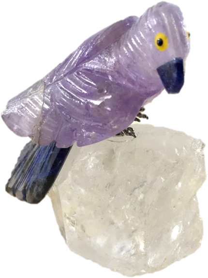 Amethyst Bird On Quartz Crystal - Gemstone (1125x1125), Png Download