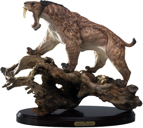 James Kagel Statue Smilodon Populator - Saber-toothed Tiger (480x429), Png Download