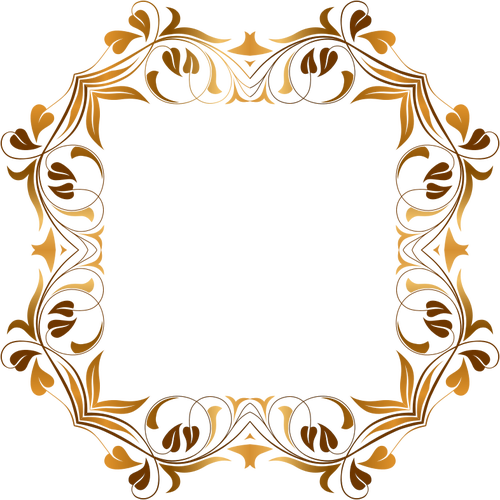 Gold Floral Frame Png - Золотистые Рамки Для Текста Png (500x500), Png Download