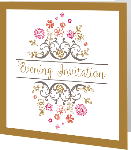 Regal Gold Floral Wedding Evening 3d - Wedding (500x500), Png Download