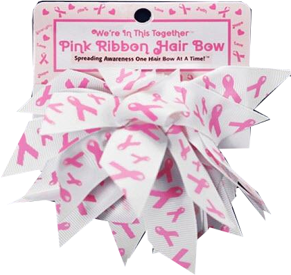 Fundraising For A Cause 25 Pink Ribbon Hair Bows (25 (448x454), Png Download