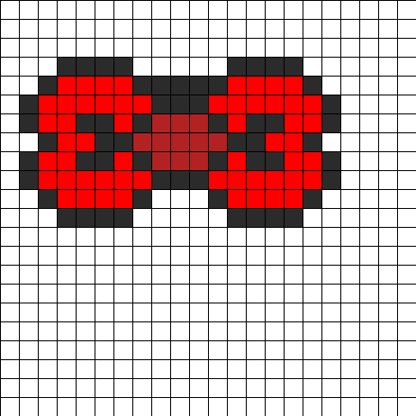 Hello Kitty Bow Perler Bead Pattern / Bead Sprite - Pokemon Sprite 8 Bit (462x462), Png Download