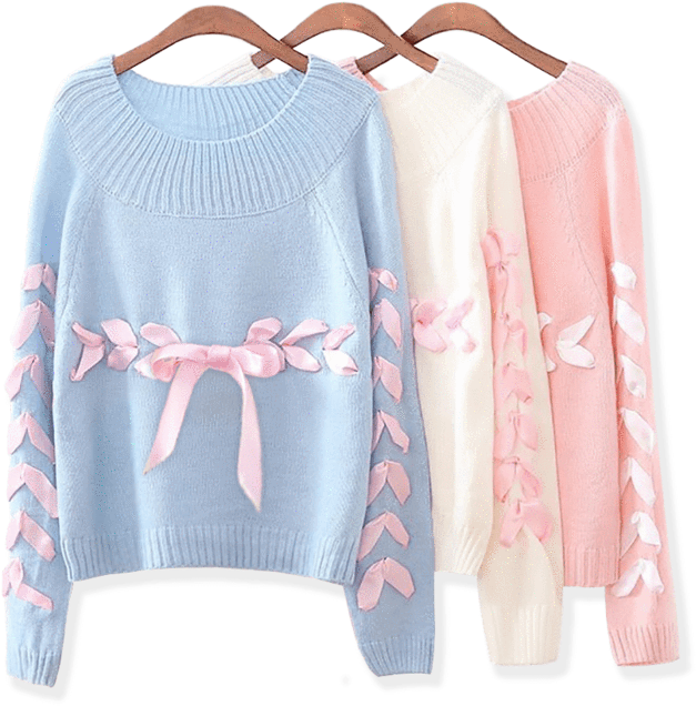 Lovelace Knit Ribbon Sweater - Ribbon Sweater (700x700), Png Download