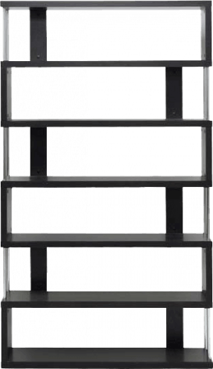 Afydecor Modern Bookshelf With Metal Rod Supports In - Baxton Studio Barnes Dark Brown Six-shelf Modern Bookcase (300x519), Png Download