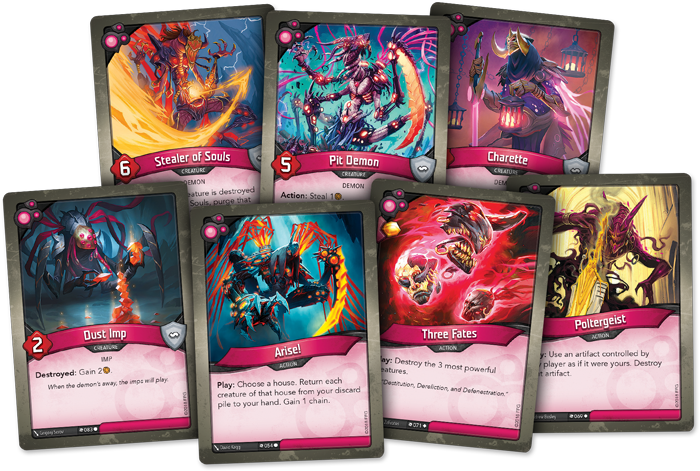 Closer Look At The Demonic House Dis Of Keyforge - Graphic Design (700x471), Png Download