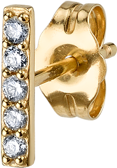 Mini Diamond Line Earring - Calligraphy (1800x1800), Png Download