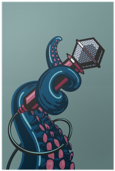 Octopus Tentacle Is Holding A Microphone - Octopus Tentacle Holding Rose (400x400), Png Download
