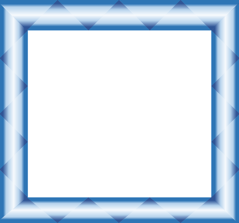 Metallic, Blue, Frame, Border, Gradient, Geometric - Metallic Color (774x720), Png Download