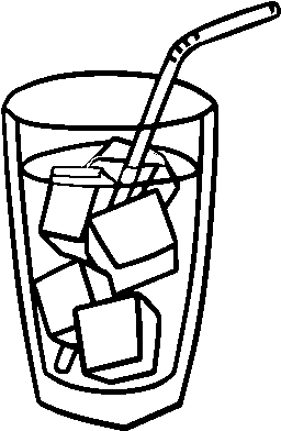 Desenho De Un Copo De Refrigerante Para Colorir - Glass With Ice Coloring Page (600x470), Png Download
