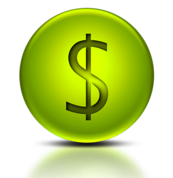 Green Dollar Symbol - Red Letter S Icon (364x360), Png Download