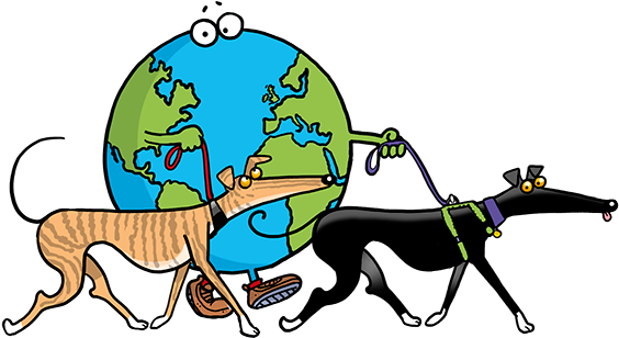 The Great Greyhound Walk - Great Global Greyhound Walk (600x318), Png Download