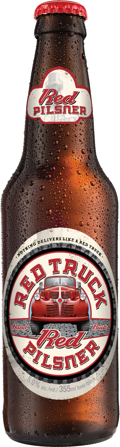 Red Truck Beer Co Red Pilsner - Beer Bottle (750x1850), Png Download