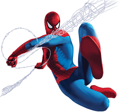 Ideal Spiderman Images Cartoon Spider Man Videos Spider - Art On Acrylic: Spider-man Swinging (410x373), Png Download