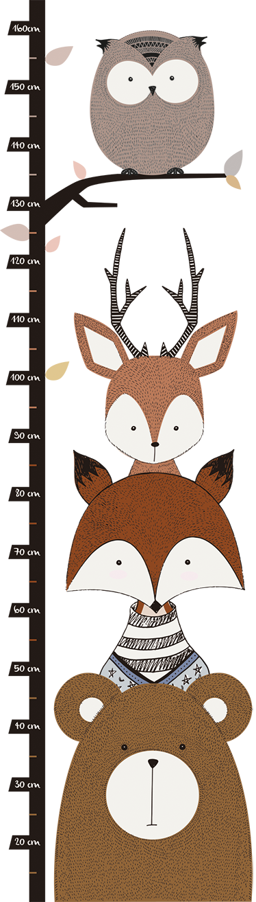 Woodland Animals Height Chart Sticker - Deer: Blank Pages Sketchbook 6 X 9 Notebook For Sketching (374x1313), Png Download