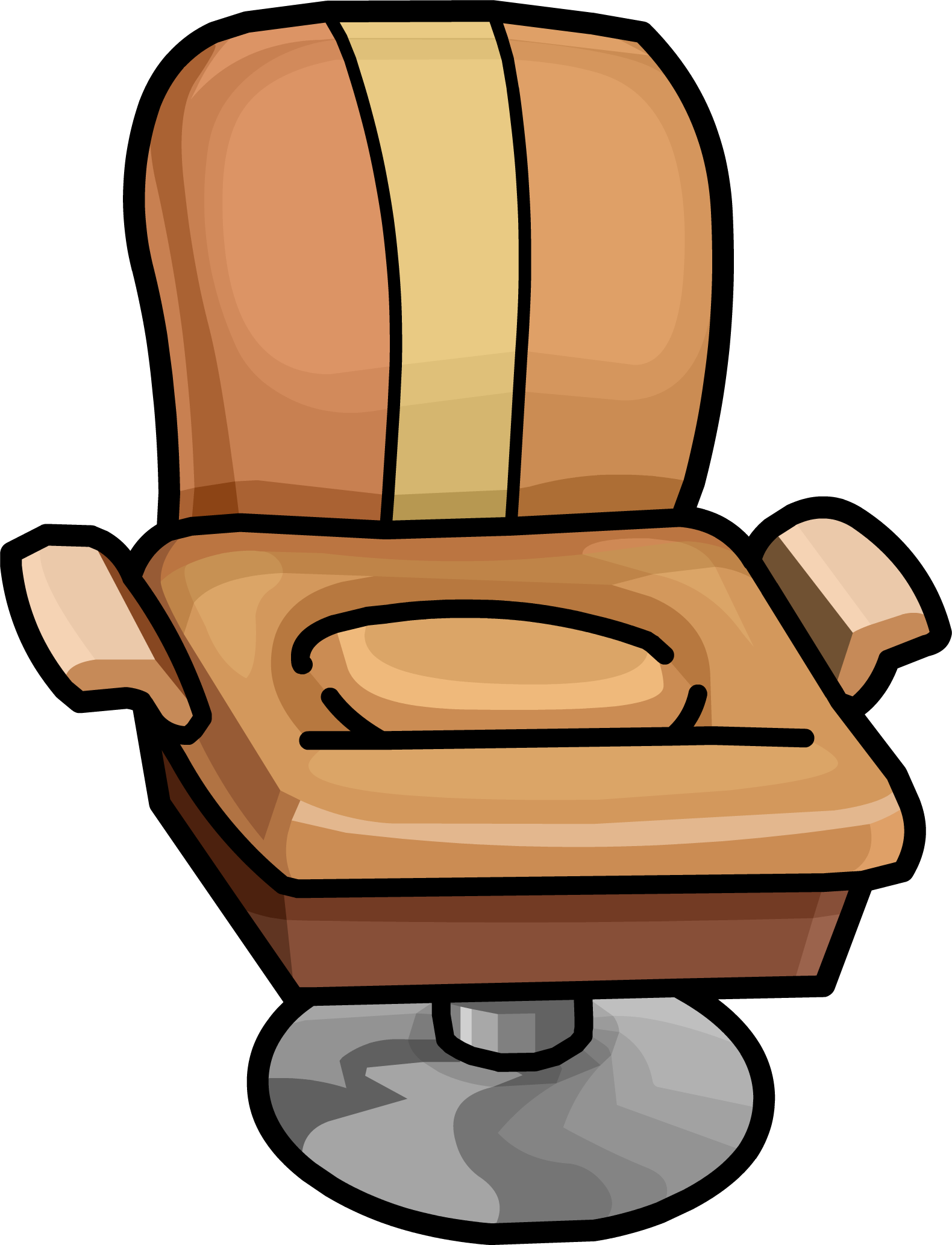 Salon Chair Furniture Icon - Chair Club Penguin (1580x2066), Png Download