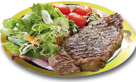 Carnes Con Verduras - Pork Steak (475x302), Png Download