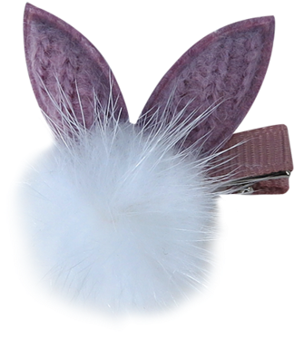 Pompon With Pink Rabbit Ear Pet Hair Clip -a094 - Rabbit (640x641), Png Download