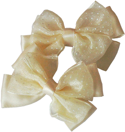 Yellow Hair Clips With Satin Organza Bow Free Shipping - Satin (460x460), Png Download
