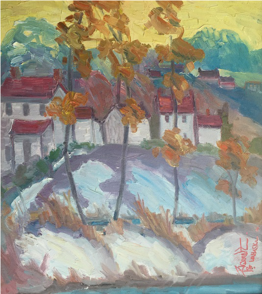 Autumn Trees - Painting (800x800), Png Download