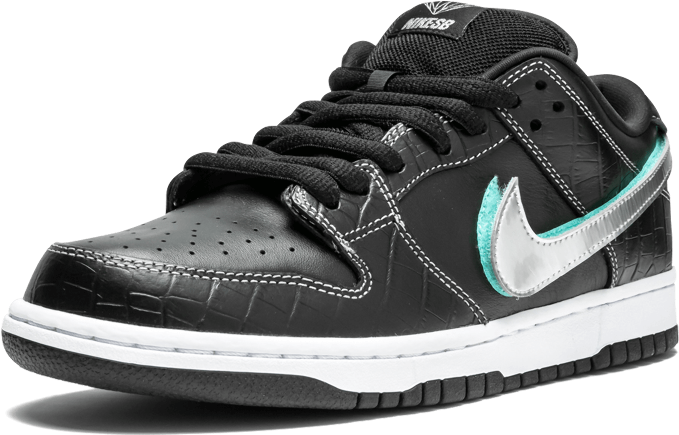 "black" Nike Sb Dunk Low Pro Og Qs X Diamond Supply - Nike Skateboarding (1000x600), Png Download