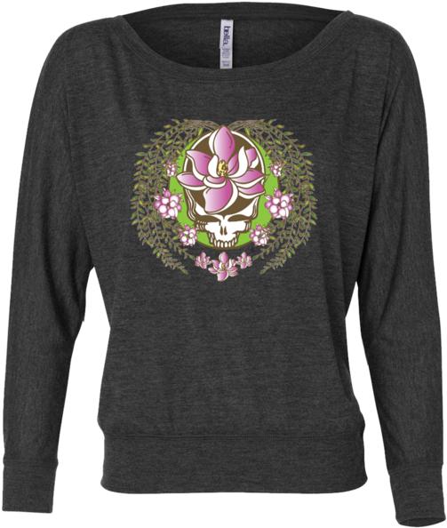 A White And Green Stealie With A Pink Sugar Magnolia - Shirt (620x620), Png Download