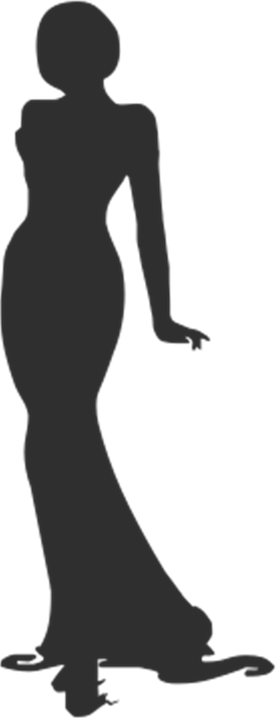 Mujer, Niña, Modelo, Posando, La Moda, Silueta, Clip - Model Pose Silhouette Png (277x720), Png Download