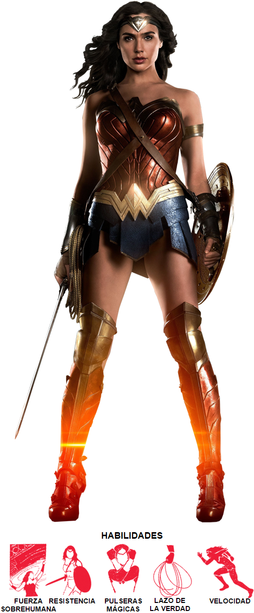 Por Más De 75 Años, "la Mujer Maravilla" Ha Servido - Liga De La Justicia Mujer Maravilla (520x1220), Png Download